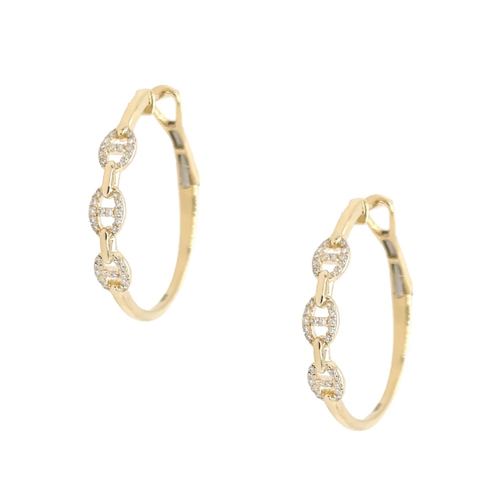 Jennifer Miller Diamond / 18k Gold Anchor Hoop Earrings